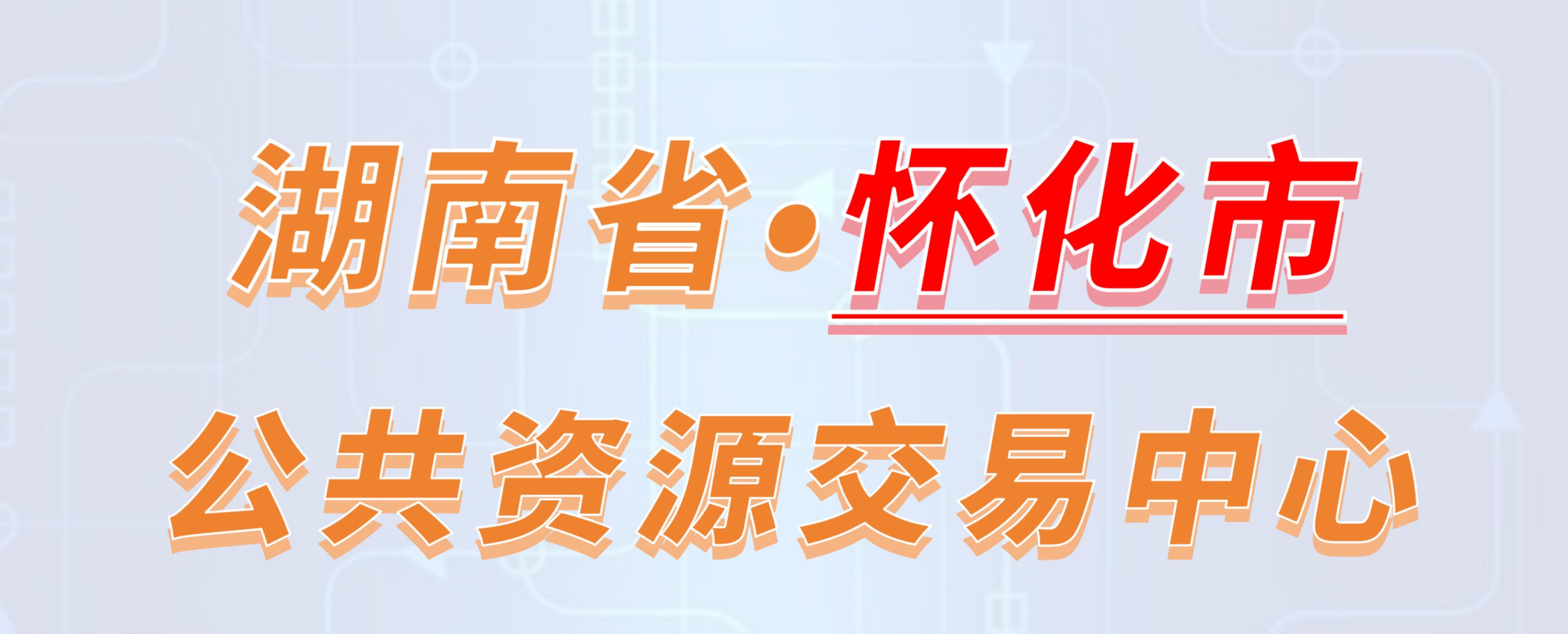 湖南省怀化市公共资源交易中心电子投标流程